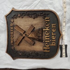 Vintage 1980 Faux wood Heineken Beer bar Sign. A perfect addition to a man cave.